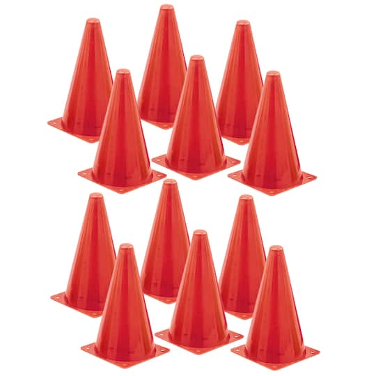 Champion Sports High Visibility Orange Safety Cone, 12ct.